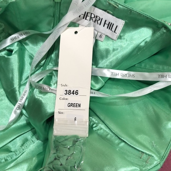 NWT Sherri Hill Prom Dress Size 6 Pastel Green Rhinestone Mini Style 3846 - Picture 7 of 9